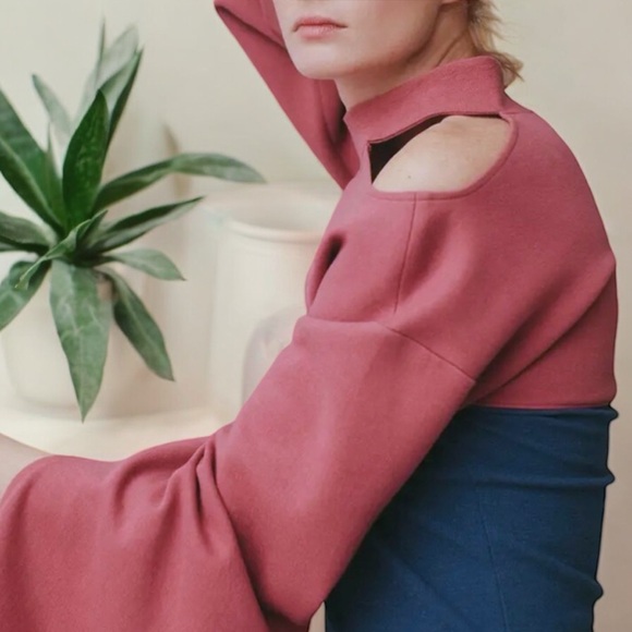 JIOH Colorblock Corset Split Joint Panelled Wide Sleeves Sweatshirt Dress - Picture 7 of 16